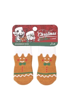 M-pets Chrıstmas Gıngerbreaad Kaymaz Tabanlı Çorap 4lü