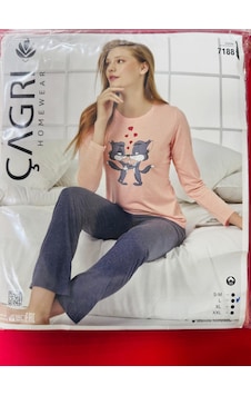 Çağrı Bayan Pijama Takımı-7188 Pudra Çağrı Bayan Pijama Takımı-7188 Pudra