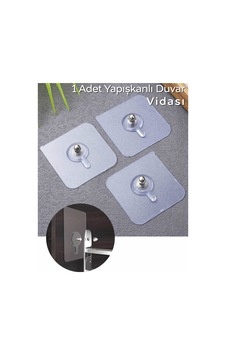 1 Adet Şeffaf Yapışkanlı Duvar Tablo Çerçeve Vida Çivisi Askısı Mıt1353 şeffaf 1 Adet Şeffaf Yapışkanlı Duvar Tablo Çerçeve Vida Çivisi Askısı Mıt1353 şeffaf