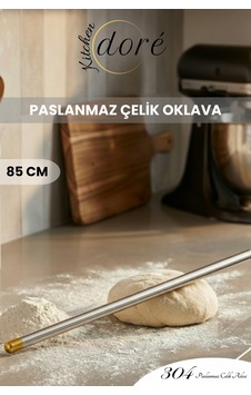 85 Cm Altın Tasarım Paslanmaz Çelik Oklava 304 Çelik İnce Hamur Açmaya Uygun Ağırlık Dengeli Merdane 85 Cm Altın Tasarım Paslanmaz Çelik Oklava 304 Çelik İnce Hamur Açmaya Uygun Ağırlık Dengeli Merdane