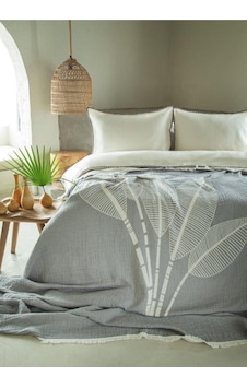Apricitas Home Muslin Yatak Örtüsü Nev Set. June Gri
