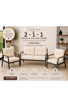 Balkon Ve Bahçe Takımı Cafe Oturma Grubu 2+1+1 Konforlu Lotus Serisi Krem Balkon Ve Bahçe Takımı Cafe Oturma Grubu 2+1+1 Konforlu Lotus Serisi Krem
