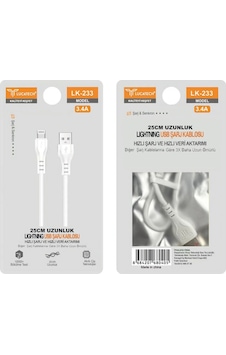 Lucatech Lk-233 Apple Uyumlu iPhone Usb Şarj Kablosu 25cm 20w 3.4a Lucatech Lk-233 Apple Uyumlu iPhone Usb Şarj Kablosu 25cm 20w 3.4a