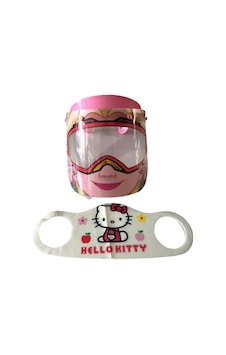 Gürbey Elsa Baskılı Çocuk Siperlik + Hello Kitty Desenli Çocuk Maske Gürbey Elsa Baskılı Çocuk Siperlik + Hello Kitty Desenli Çocuk Maske