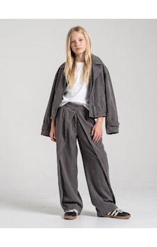 Zekids Kız Çocuk Pile Detaylı Bol Paça Pantolon-17474 Füme Zekids Kız Çocuk Pile Detaylı Bol Paça Pantolon-17474 Füme
