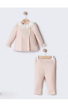 Miomini Baby Kız Bebek Dantelli 2'li Takım Mıo-4427 Pudra Miomini Baby Kız Bebek Dantelli 2'li Takım Mıo-4427 Pudra
