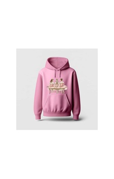 Ada Kostüm Tasarım Üç Balerin Baskılı Hoodie Sweatshirt Pembe Ada Kostüm Tasarım Üç Balerin Baskılı Hoodie Sweatshirt Pembe