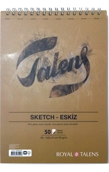 Talens Eskiz Çizim Bloğu Spiralli Üsten 50 Yp 90 Gr A5 Talens Eskiz Çizim Bloğu Spiralli Üsten 50 Yp 90 Gr A5