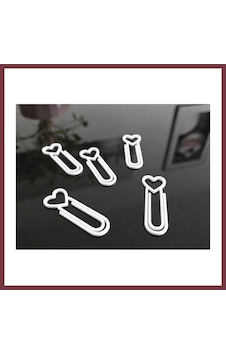 Storeşahin 3d Baskı Kalp Figürlü Ataç - 10lu Set - Beyaz Shn0720 Storeşahin 3d Baskı Kalp Figürlü Ataç - 10lu Set - Beyaz Shn0720