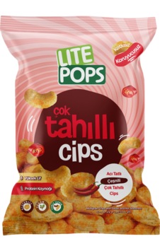 Lite Pops Tayland Tatlı Biber Aromalı Nohut Cipsi Çok Tahıl Cipsi 50 Gram X 10 Paket