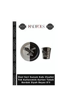 Özel Seri Sunum Kabı Ziyafet Tek Kullanımlık Karton Tabak Bardak Siyah Beyaz 8 Li Diğer Özel Seri Sunum Kabı Ziyafet Tek Kullanımlık Karton Tabak Bardak Siyah Beyaz 8 Li Diğer