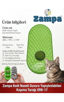 Zampa Kedi Naneli Duvara Yapıştırılabilen Kaşıma Tarağı Xrk-17 Zampa Kedi Naneli Duvara Yapıştırılabilen Kaşıma Tarağı Xrk-17
