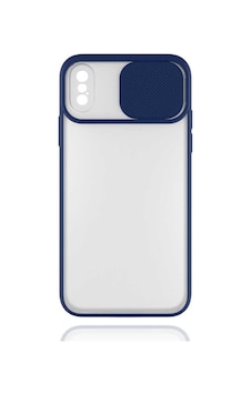 Kilifone - Apple Uyumlu iPhone Xs Max 6.5 - Kılıf Slayt Sürgülü Arkası Buzlu Lensi Kapak - Lacivert Kilifone - Apple Uyumlu iPhone Xs Max 6.5 - Kılıf Slayt Sürgülü Arkası Buzlu Lensi Kapak - Lacivert