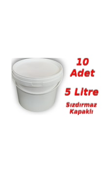 Decotone 5 L Plastik Kapaklı Kova Hobi Boya Gıda Yoğurt Kovası - 10 Adet Beyaz Decotone 5 L Plastik Kapaklı Kova Hobi Boya Gıda Yoğurt Kovası - 10 Adet Beyaz