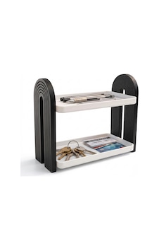 İki Katlı Masa Üstü Organizer - Art Deco Tasarım, Siyah/beyaz İki Katlı Masa Üstü Organizer - Art Deco Tasarım, Siyah/beyaz
