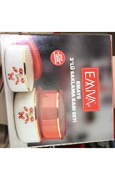 Emiwa Home Emaye 3lü Saklama Kabı Kırmızı