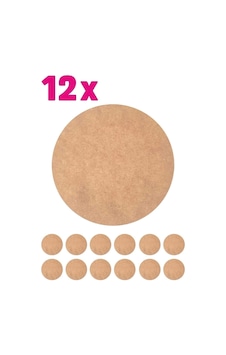 Supla Levha 12 Adet 3 Mm Ham Mdf 20 Cm Yuvarlak Servis Altı Supla Ham Ham
