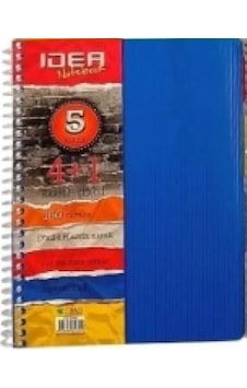 İdea Plastik Kapak 17x24 Cm 150 Yaprak 4+1 Bölmeli Spiralli Defter İdea Plastik Kapak 17x24 Cm 150 Yaprak 4+1 Bölmeli Spiralli Defter