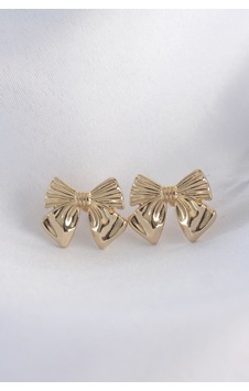 Pirinç Gold Renk Fiyonk Küpe - Ebj240601w24553 Diğer Pirinç Gold Renk Fiyonk Küpe - Ebj240601w24553 Diğer