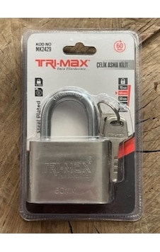 Trimax Çelik Asma Kilit 60mm Paslanmaz Yaysız Asma Kilit
