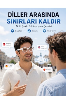 Mey İthalat Beyaz Kameralı Akıllı Gözlük Yapay Zeka Görüntü Tanıma Bluetooth Müzik Telefon Görüşme Dokun Mey İthalat Beyaz Kameralı Akıllı Gözlük Yapay Zeka Görüntü Tanıma Bluetooth Müzik Telefon Görüşme Dokun