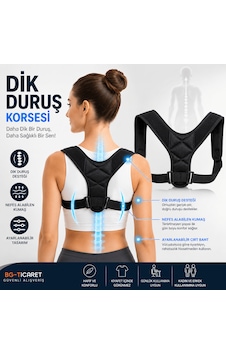 Dik Duruş Korsesi Postür Düzeltici Sırt Ve Omuz Destekleyici Ayarlanabilir Korse