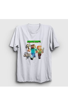 Presmono Unisex Miners Minecraft T-shirt Beyaz Presmono Unisex Miners Minecraft T-shirt Beyaz