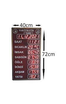 Cami Namaz Vakitmatik (Kasa Ölçüsü: 40X72 Cm) Cami Namaz Vakitmatik (Kasa Ölçüsü: 40X72 Cm)