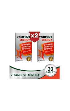 Youplus Energy 12 Vitamin 8 Mineral Ginseng 30 Tablet x 2 Adet