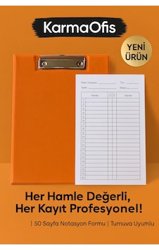 Satranç Notasyonlu Sekreterlik Seti 17x24 Cm 50 Sayfa Hamle Kayıt Formu Turuncu Satranç Notasyonlu Sekreterlik Seti 17x24 Cm 50 Sayfa Hamle Kayıt Formu Turuncu