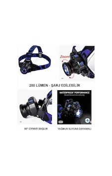 Focus Kafa Lambası 280 Lümen Şarjlı Su Geçirmez Zoomlu Siyah Focus Kafa Lambası 280 Lümen Şarjlı Su Geçirmez Zoomlu Siyah