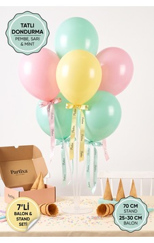 Tatlı Dondurma Ve Şeker Konsept Balon Standı Seti 70 Cm Masa Standı 7 Adet Lateks Balon Pembe Sarı Mint Çok Renkli Tatlı Dondurma Ve Şeker Konsept Balon Standı Seti 70 Cm Masa Standı 7 Adet Lateks Balon Pembe Sarı Mint Çok Renkli