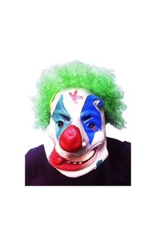 Yeşil Renk Afro Bonus Peruklu Palyaço Lateks Et Maske +3 Yeşil Renk Afro Bonus Peruklu Palyaço Lateks Et Maske +3