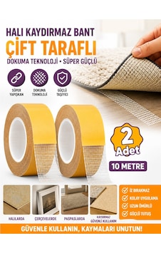 2 Adet 10 Metre Halı Kaydırmaz Bant Çift Taraflı Dokuma Teknoloji Süper Güçlü Çerçeve Taşıyıcı Bant 2 Adet 10 Metre Halı Kaydırmaz Bant Çift Taraflı Dokuma Teknoloji Süper Güçlü Çerçeve Taşıyıcı Bant