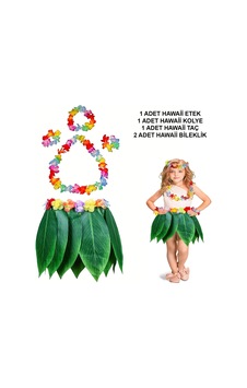 K-yonlineticaret Çocuk Hawaii Kostüm Seti - Yaprak Etek & Hawaii Set - 5 Parça Acı Kahverengi K-yonlineticaret Çocuk Hawaii Kostüm Seti - Yaprak Etek & Hawaii Set - 5 Parça Acı Kahverengi