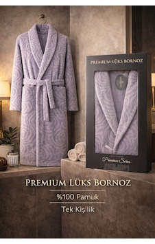 %100 Pamuktan Üretim Premium Lüks Bornoz Özel Çantalı Lila %100 Pamuktan Üretim Premium Lüks Bornoz Özel Çantalı Lila