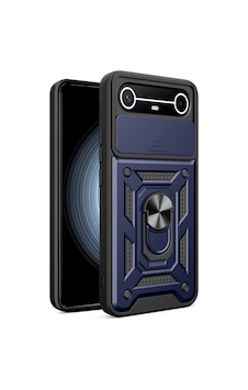 Zore Tecno Spark Slim 5g Kılıf Magnetik Standlı Kamera Korumalı Zore Sürgülü Vega Kapak - Mavi Zore Tecno Spark Slim 5g Kılıf Magnetik Standlı Kamera Korumalı Zore Sürgülü Vega Kapak - Mavi