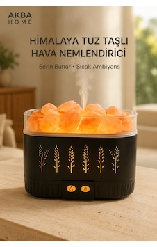 Himalaya Tuz Taşlı Hava Nemlendirici Led Işıklı Dekoratif Buhar Makinesi