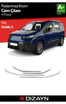 S-dizayn Fiat Doblo 3 Krom Cam Çıtası 4 Prç 2022 Üzeri A+ Kalite