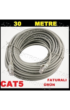 30 Metre 30M 30 Mt Cat5 Hazir Fabrikasyon Internet Kablo Cat 5 30 Metre 30M 30 Mt Cat5 Hazir Fabrikasyon Internet Kablo Cat 5