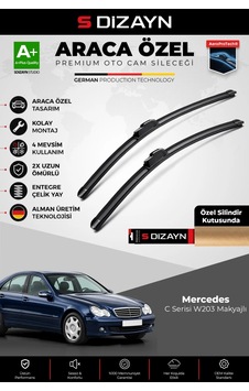 S-dizayn Mercedes-benz C Serisi W203 Makyajlı Ön Cam Silecek Seti 2003-2007 Premium Araca Özel 55-55