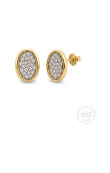 Servi 925 Ayar Gümüş Zirkon Taşlı Altın Renk Oval İtalyan Küpe -488 Altın - Gümüş Servi 925 Ayar Gümüş Zirkon Taşlı Altın Renk Oval İtalyan Küpe -488 Altın - Gümüş