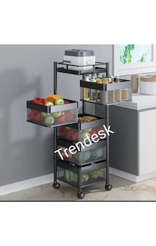 Trendesk 5 Katlı Luxx Siyah Metal Patates Soğan Sebze Meyve Sepeti Sebzelik