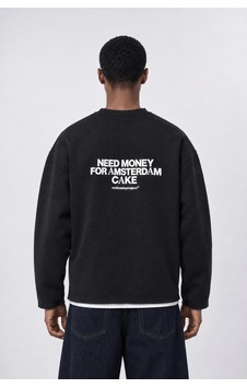 Respire Erkek Cake Baskılı Pis Dikiş Detaylı Oversize Sweatshirt Siyah Respire Erkek Cake Baskılı Pis Dikiş Detaylı Oversize Sweatshirt Siyah