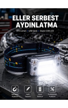 Kompakt Led Kafs Feneri Usb Şarjlı Manyetik 2 Işık Modlu 215 Lümen Yeni Nesil Çok Renkli 92502500 Kompakt Led Kafs Feneri Usb Şarjlı Manyetik 2 Işık Modlu 215 Lümen Yeni Nesil Çok Renkli 92502500
