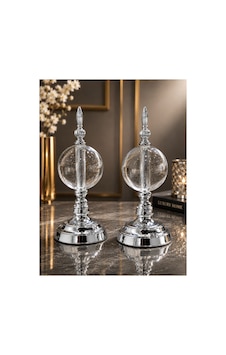 Sleep Nova Silver Crystal Cam Küre Dekoratif Obje Seti Sleep Nova Silver Crystal Cam Küre Dekoratif Obje Seti