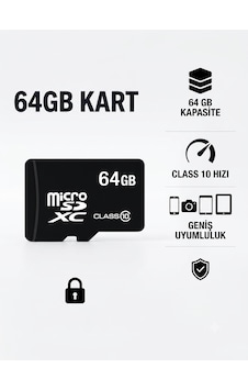 64 Gb Micro Sd Kart- Telefon, Kamera & Tablet Uyumlu 64 Gb Micro Sd Kart- Telefon, Kamera & Tablet Uyumlu