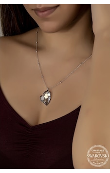 Union Swarovski Crystal Kadın Aqua Kalp Gümüş Kolye Union Swarovski Crystal Kadın Aqua Kalp Gümüş Kolye