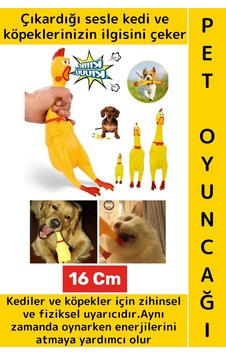 Evcil Hayvan İlgi Çekici Enerji Atma Fiziksel Aktivite Ses Çıkaran Tavuk Kedi Köpek Oyuncağı 16 Cm Evcil Hayvan İlgi Çekici Enerji Atma Fiziksel Aktivite Ses Çıkaran Tavuk Kedi Köpek Oyuncağı 16 Cm