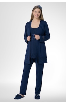 Mecit Pijama Mecit 1525 Lacivert Sabahlıklı Lohusa Pijama Takımı Mecit Pijama Mecit 1525 Lacivert Sabahlıklı Lohusa Pijama Takımı